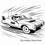 Batmobile Racing Scene Coloring Pages 4
