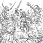 Battlefield Scenes: DND Warriors Coloring Pages 2