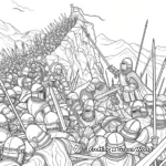 Battlefield Scenes: DND Warriors Coloring Pages 4