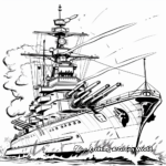 Battleship Firing Cannons Coloring Pages 1