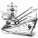 Battleship Firing Cannons Coloring Pages 2