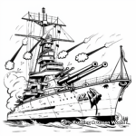 Battleship Firing Cannons Coloring Pages 3