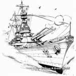 Battleship Firing Cannons Coloring Pages 4
