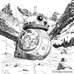 BB-8 With Background Scenery Coloring Pages 3