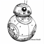 BB-8 With Rey Coloring Pages 2