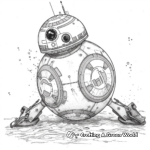 BB-8 With Star Wars Characters Coloring Pages 2