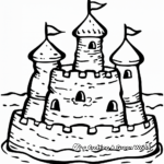 Beach and Sand Castle Scenic Coloring Pages 2