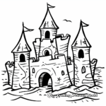 Beach and Sand Castle Scenic Coloring Pages 3