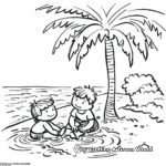 Beach-Scene Summer Coloring Pages 1