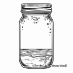 Beach-Themed Mason Jar Coloring Pages 1