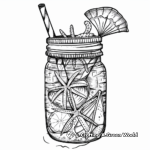 Beach-Themed Mason Jar Coloring Pages 2