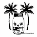 Beach-Themed Mason Jar Coloring Pages 3