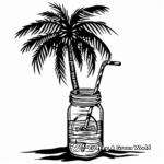 Beach-Themed Mason Jar Coloring Pages 4
