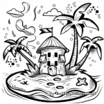 Beach-Themed Summer Calendar Coloring Pages 2