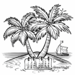 Beach-Themed Summer Calendar Coloring Pages 3