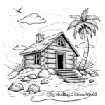Beachside Cabin Coloring Pages 1