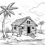 Beachside Cabin Coloring Pages 2