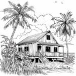 Beachside Cabin Coloring Pages 3