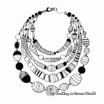 Beaded Necklace Coloring Pages: Variety of Beads 1