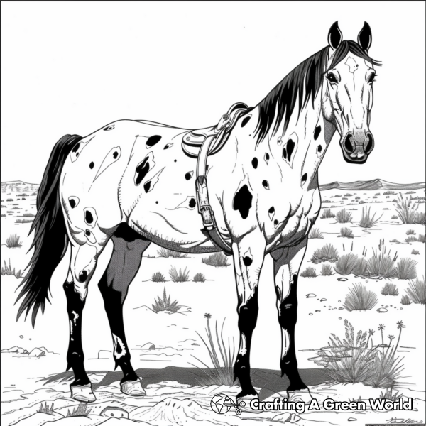 Beautiful American Paint Horse Coloring Pages 1