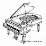 Beautiful Antique Piano Illustrations for Coloring 1