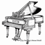 Beautiful Antique Piano Illustrations for Coloring 2