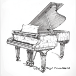 Beautiful Antique Piano Illustrations for Coloring 3