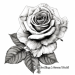 Beautiful Black and White Rose Coloring Pages 1