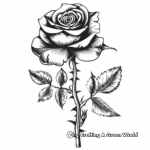 Beautiful Black and White Rose Coloring Pages 3