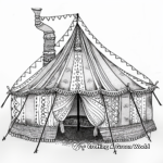 Beautiful Boho Tent Coloring Pages 1
