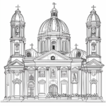 Beautiful Church Architecture Coloring Pages for Adults 3