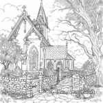 Beautiful Church Architecture Coloring Pages for Adults 4