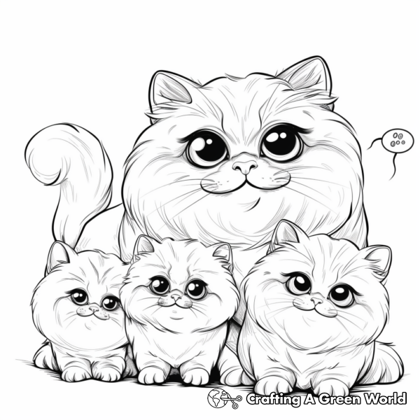 Beautiful Persian Cat Coloring Pages 1
