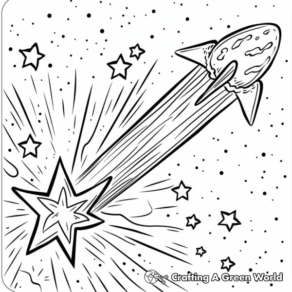 Beautiful Shooting Star Coloring Pages 1