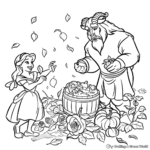 Beauty and the Beast Fall Scene Coloring Pages 2