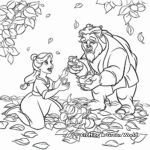 Beauty and the Beast Fall Scene Coloring Pages 3