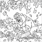 Beauty and the Beast Fall Scene Coloring Pages 4