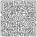 Beginner-Friendly Square Maze Coloring Pages 2