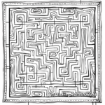 Beginner-Friendly Square Maze Coloring Pages 3