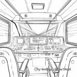 Behind the Control Panel: Amtrak Train Interior Coloring Pages 1
