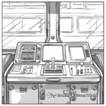 Behind the Control Panel: Amtrak Train Interior Coloring Pages 3