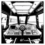 Behind the Control Panel: Amtrak Train Interior Coloring Pages 4