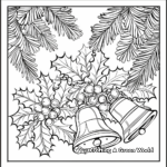Bells And Holly: Winter-Scene Coloring Pages 2
