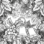 Bells And Holly: Winter-Scene Coloring Pages 4