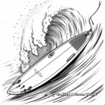Big Wave Gun Surfboard Coloring Pages 1