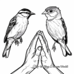 Birds and Praying Hands Coloring Pages 2