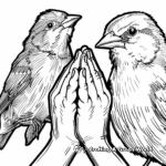 Birds and Praying Hands Coloring Pages 3
