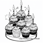 Birthday Celebration Cupcakes Coloring Pages 1