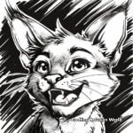 Black and White Caracal Coloring Pages 3