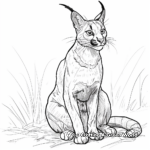 Black and White Caracal Coloring Pages 4